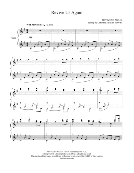 Free Sheet Music Revive Us Again We Praise Thee O God For The Son Of Thy Love