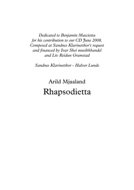 Rhapsodietta Sheet Music