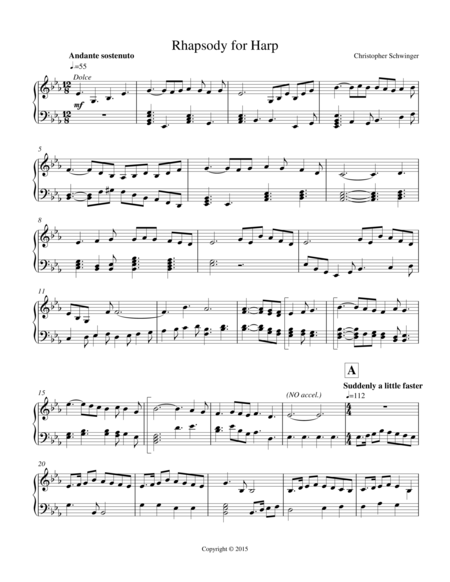 Rhapsody For Harp Sheet Music