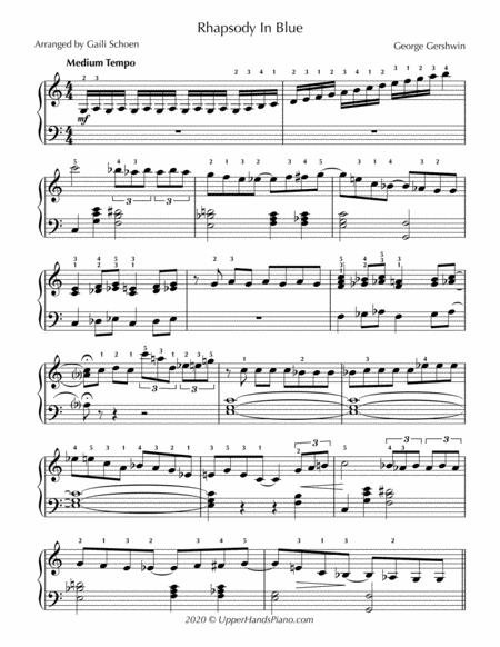 Rhapsody In Blue Simplified For The Early Intermediate To Intermediate Pianist Sheet Music