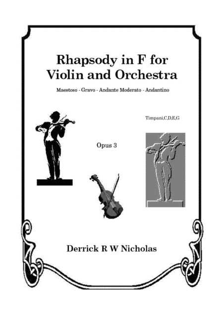 Free Sheet Music Rhapsody In F For Violin And Orchestra Opus 3 Timpani