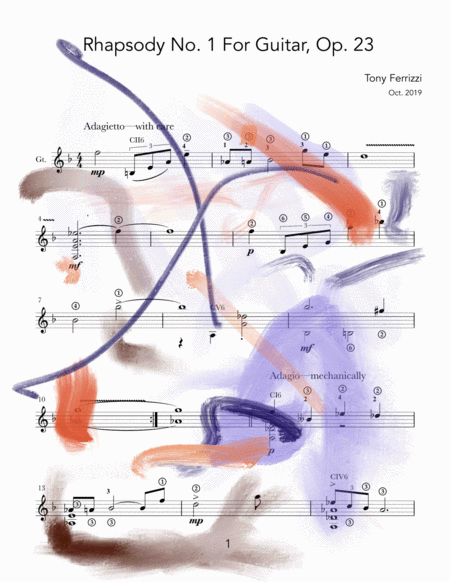 Rhapsody No 1 For Guitar Op 23 Sheet Music