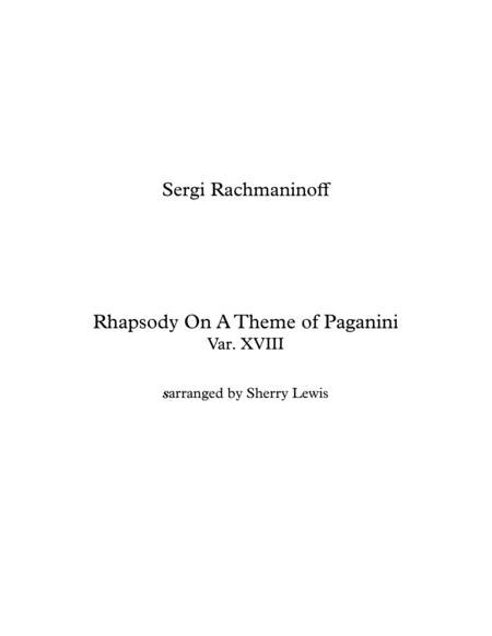 Rhapsody On A Theme Of Paganini String Duo Of Violin And Cello Sheet Music