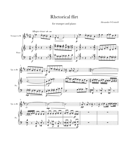 Free Sheet Music Rhetorical Flirt For Piano And Trumpet