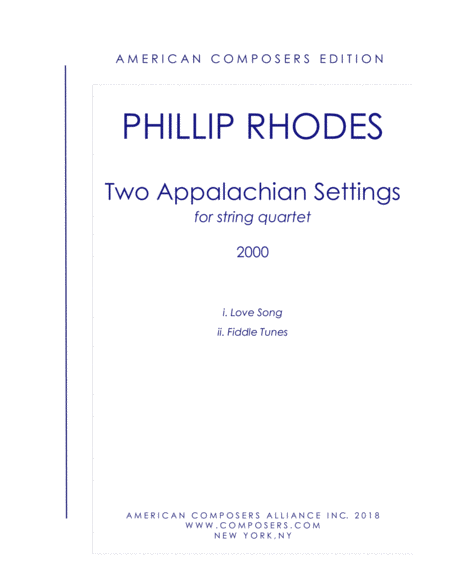 Free Sheet Music Rhodes Two Appalachian Settings