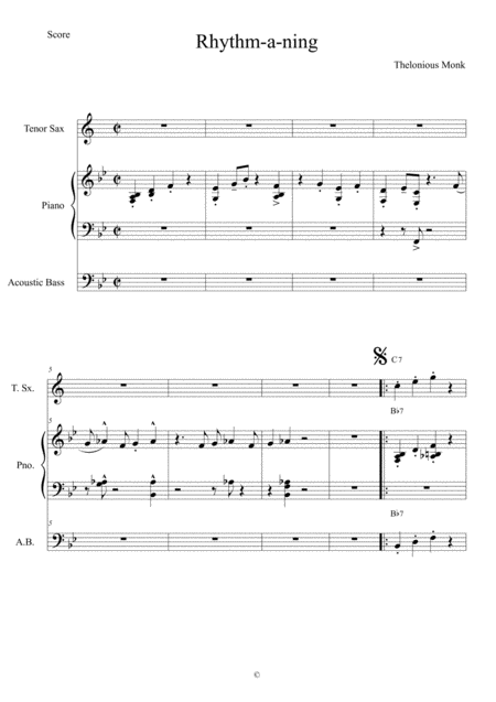 Free Sheet Music Rhythm A Ning Score