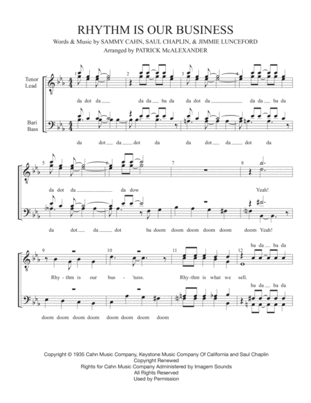 Free Sheet Music Rhythm Is Our Business