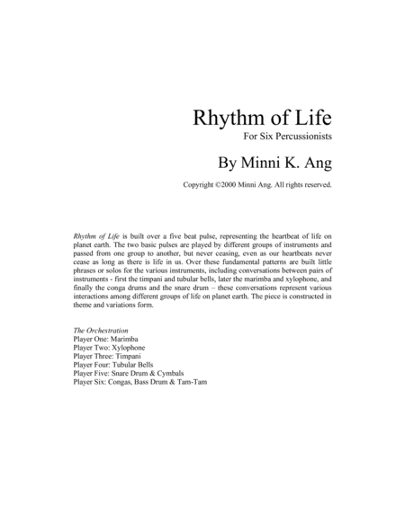 Rhythm Of Life Sheet Music