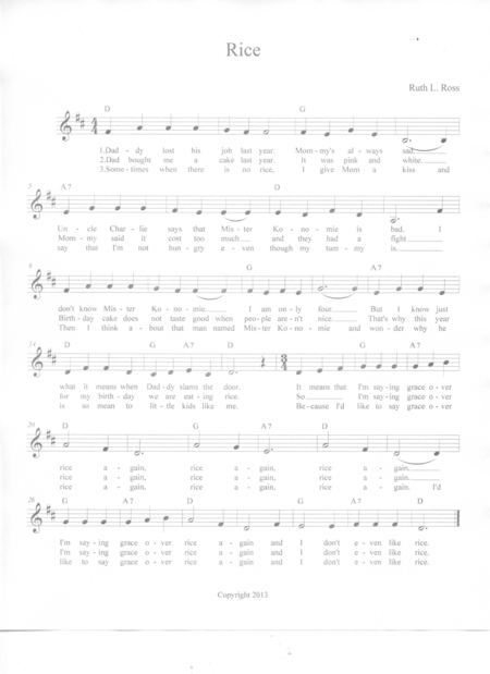 Free Sheet Music Rice