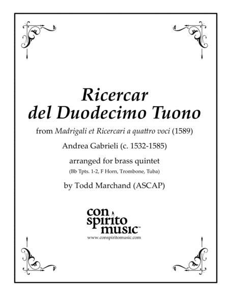 Ricercar Del Duodecimi Tuono Brass Quintet Sheet Music