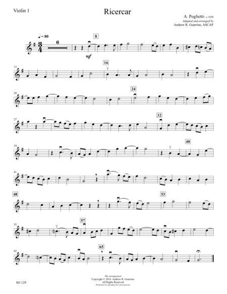 Ricercar Sheet Music