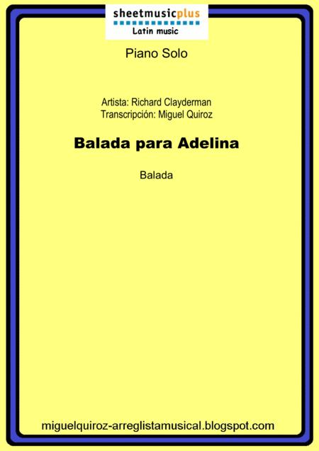 Free Sheet Music Richard Clayderman Balada Para Adelina