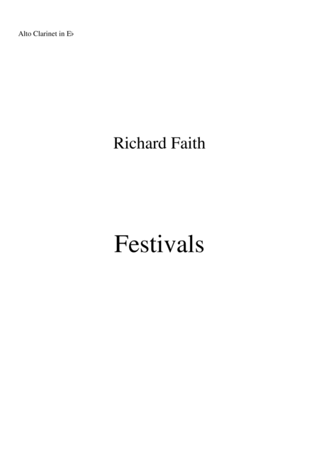 Richard Faith Lszl Veres Festivals For Concert Band Alto Clarinet Part Sheet Music