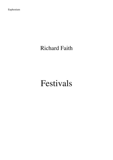 Free Sheet Music Richard Faith Lszl Veres Festivals For Concert Band C Euphonium Bass Clef Part