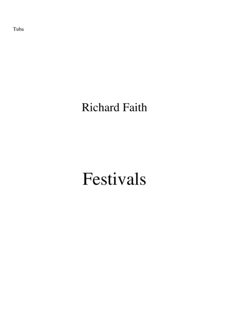 Richard Faith Lszl Veres Festivals For Concert Band Tuba Part Sheet Music