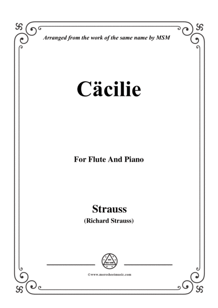 Richard Strauss Ccilie For Flute And Piano Sheet Music