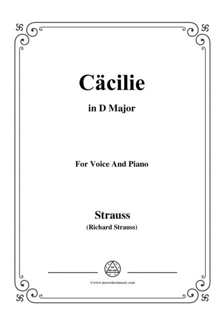 Free Sheet Music Richard Strauss Ccilie In D Major For Voice And Piano