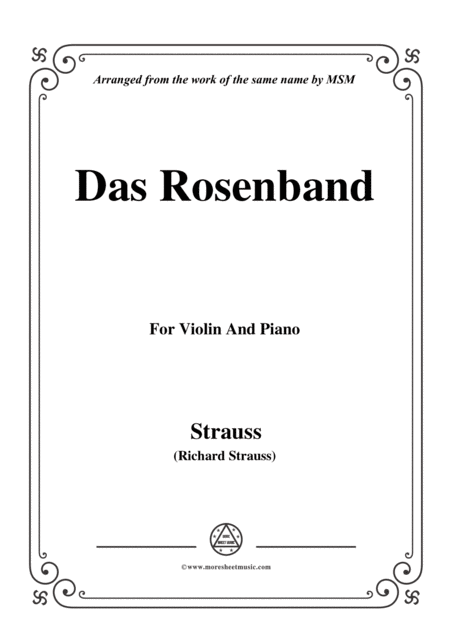 Free Sheet Music Richard Strauss Das Rosenband For Violin And Piano