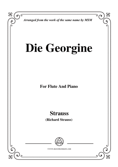 Richard Strauss Die Georgine For Flute And Piano Sheet Music