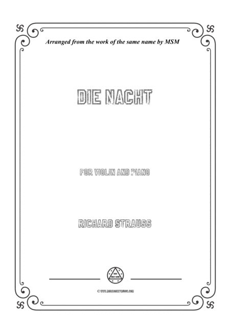 Richard Strauss Die Nacht For Violin And Piano Sheet Music