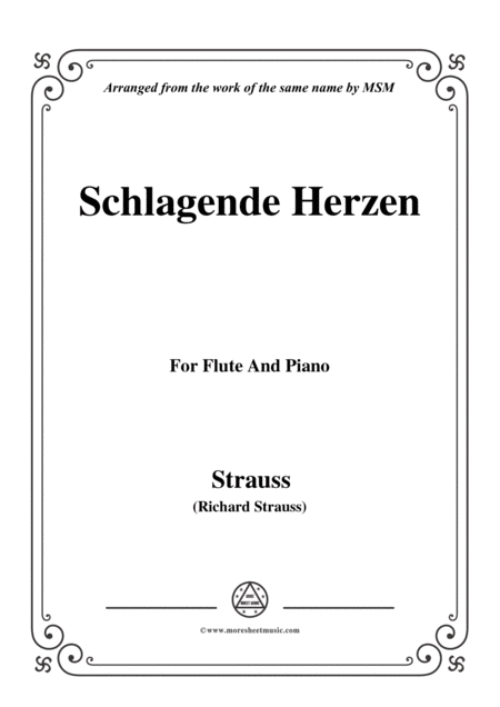 Richard Strauss Schlagende Herzen For Flute And Piano Sheet Music