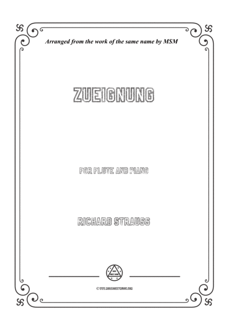 Free Sheet Music Richard Strauss Zueignung For Flute And Piano