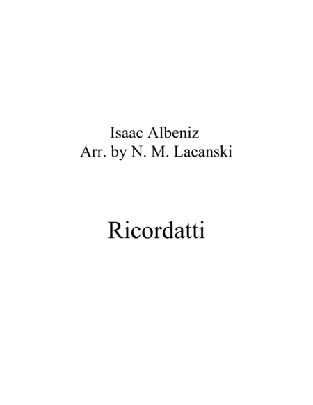 Ricordatti Sheet Music