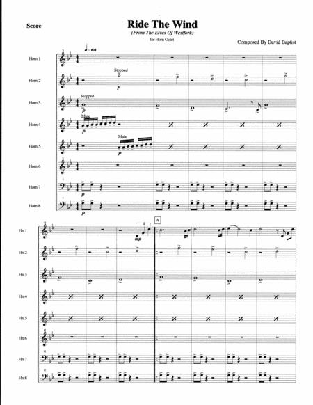 Free Sheet Music Ride The Wind For French Horn Octet