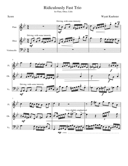 Ridiculously Fast Trio Sheet Music