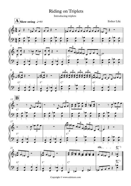 Riding On Triplets C Blues Etude Sheet Music