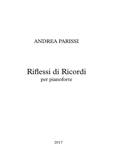 Free Sheet Music Riflessi Di Ricordi