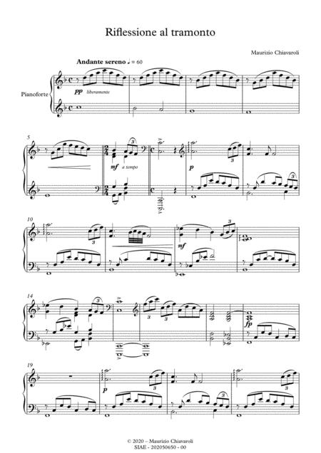 Riflessione Al Tramonto Sheet Music