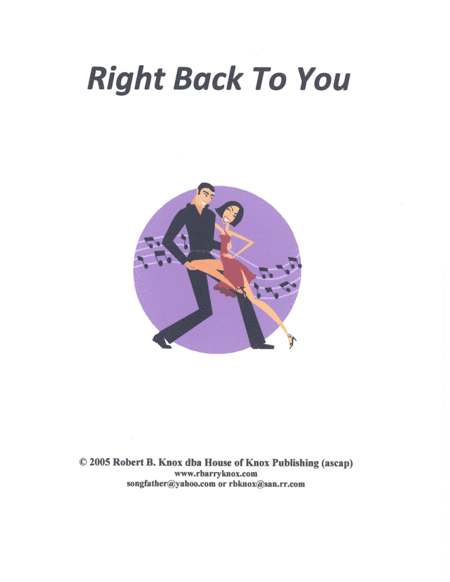 Right Back To You Sheet Music