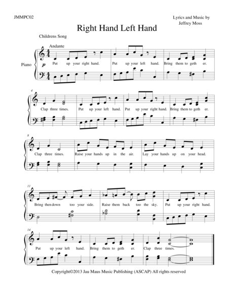 Right Hand Left Hand Sheet Music