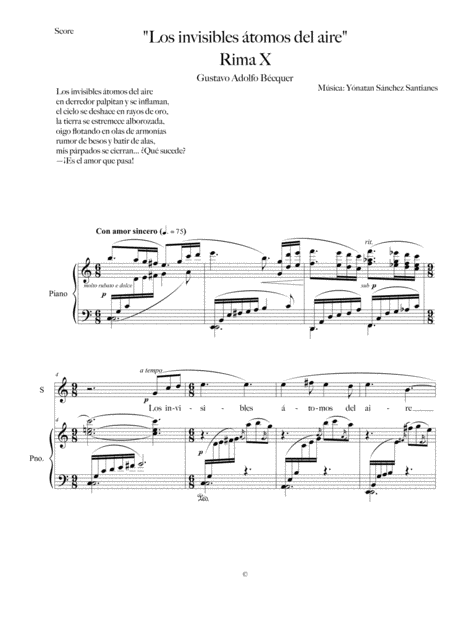 Free Sheet Music Rima 10 Los Invisibles Tomos Del Aire Soprano Piano