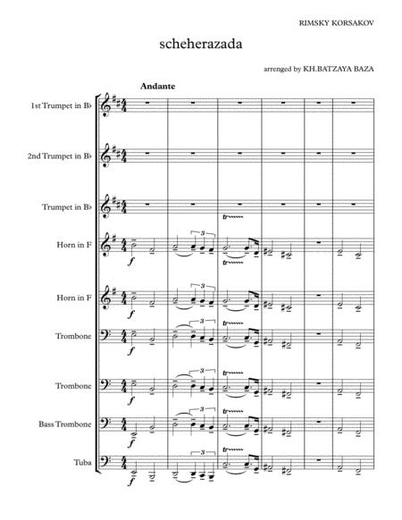 Free Sheet Music Rimsky Korsakov 1844 1908 Scheherazada Suite Brass Ensmeble Arrenged By Khuushaan Batzaya