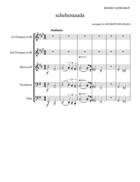 Rimsky Korsakov 1844 1908 Scheherazada Suite Brass Quintet Arrenged By Khuushaan Batzaya Sheet Music