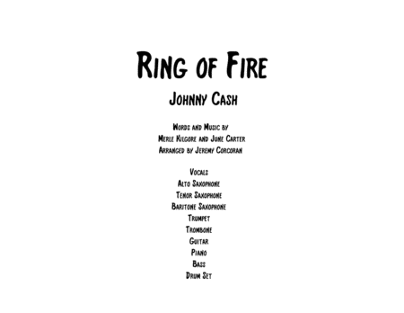 Ring Of Fire For Rock Band With Horns Sheet Music