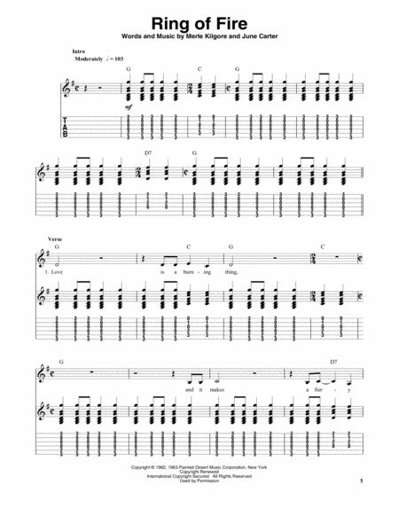 Ring Of Fire Sheet Music