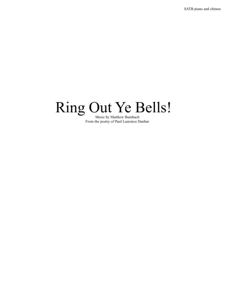 Ring Out Ye Bells Sheet Music