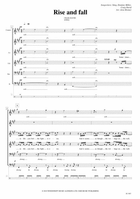 Rise And Fall Cttbb A Cappella Sheet Music