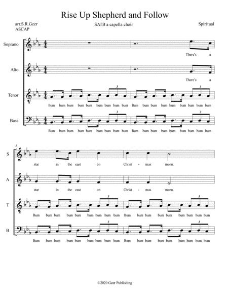 Rise Up Shepherd And Follow Satb A Capella Sheet Music