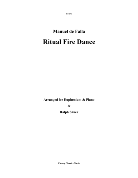 Free Sheet Music Ritual Fire Dance For Euphonium And Piano