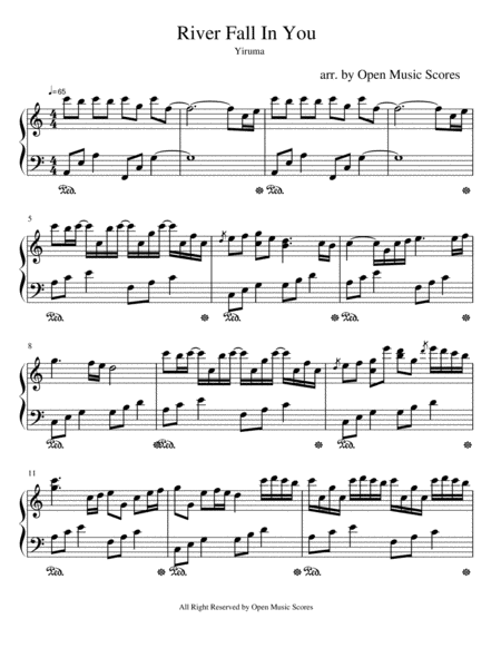 Free Sheet Music River Flow In You In C Major