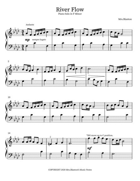 River Flow Intermediate Piano Solo In F Minor Sheet Music