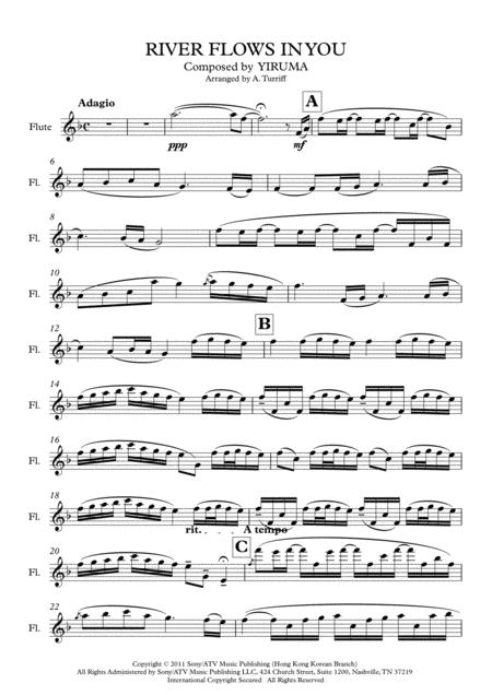 River Flows In You Flute Solo Part Sheet Music