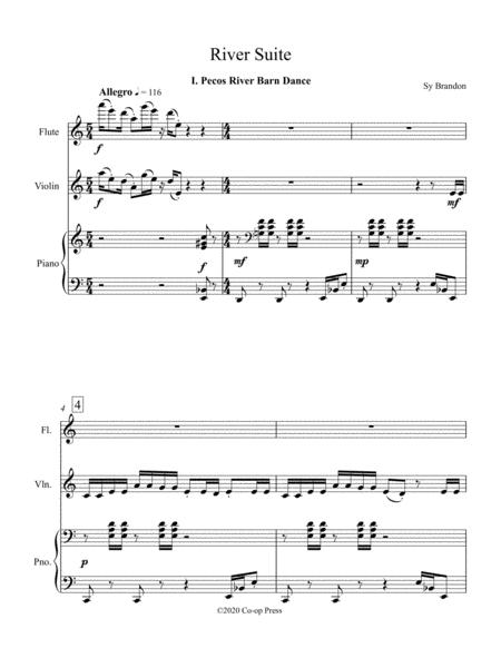 Free Sheet Music River Suite For Flute Violin And Piano