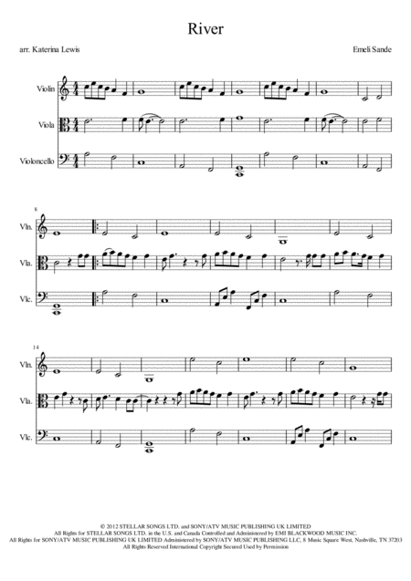 River Violin Viola Cello Trio Sheet Music