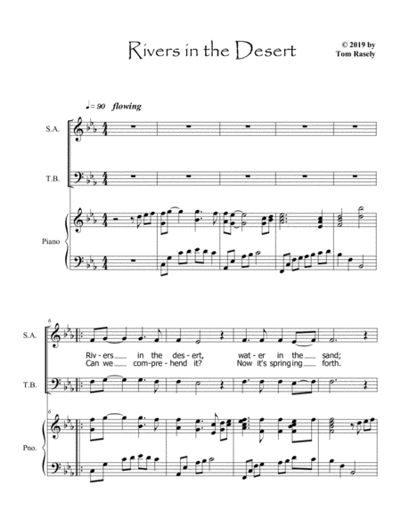 Free Sheet Music Rivers In The Desert Satb
