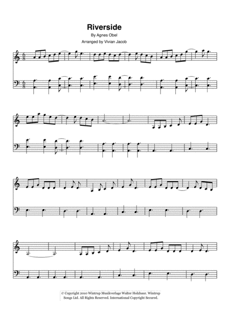 Free Sheet Music Riverside By Agnes Obel